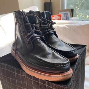 Toms Women Black leather lace-up boots